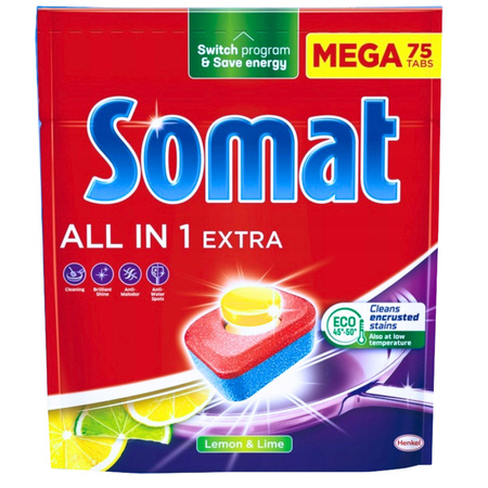 Somat Tabletki do Zmywarki Mega All In One 75 Tabletek