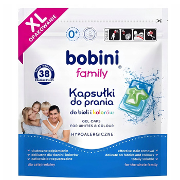 Bobini Family Kapsułki do prania kolor i biel XXL 38 sztuk