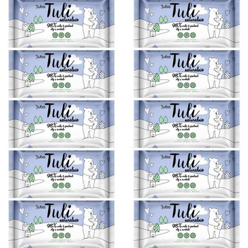 Zestaw chusteczek nawilżanych dla dzieci Tuli  98% woda 10 opakowań