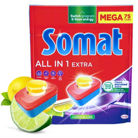 Somat Tabletki do Zmywarki Mega All In One 75 Tabletek