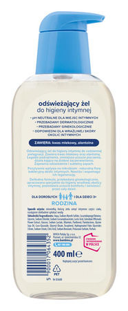 Bambino Rodzina Odświeżający Żel Do Higieny Intymnej 400ml