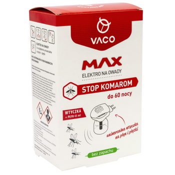 VACO MAX ELEKTRO NA KOMARY DO KONTAKTU + PŁYN 45ml do 60 NOCY