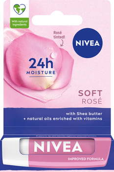 Nivea 24h melt in moisture Soft Rose pomadka nawilżająca 4,8g
