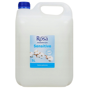 Rosa mydło w płynie antybakteryjne Rosa 5l SENSITIVE białe