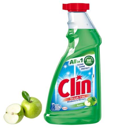 Clin Płyn do Mycia Szyb i Luster Zapas Jabłko 500ml