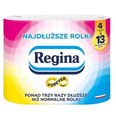 Regina Papier toaletowy Najdłuższe Rolki mocny biały 4 rolki