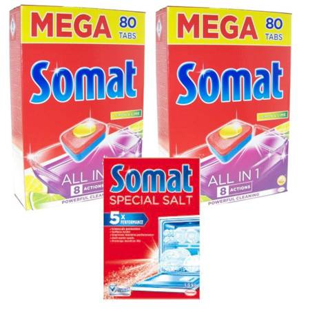 Somat tabletki do zmywarki 160 szt + sól